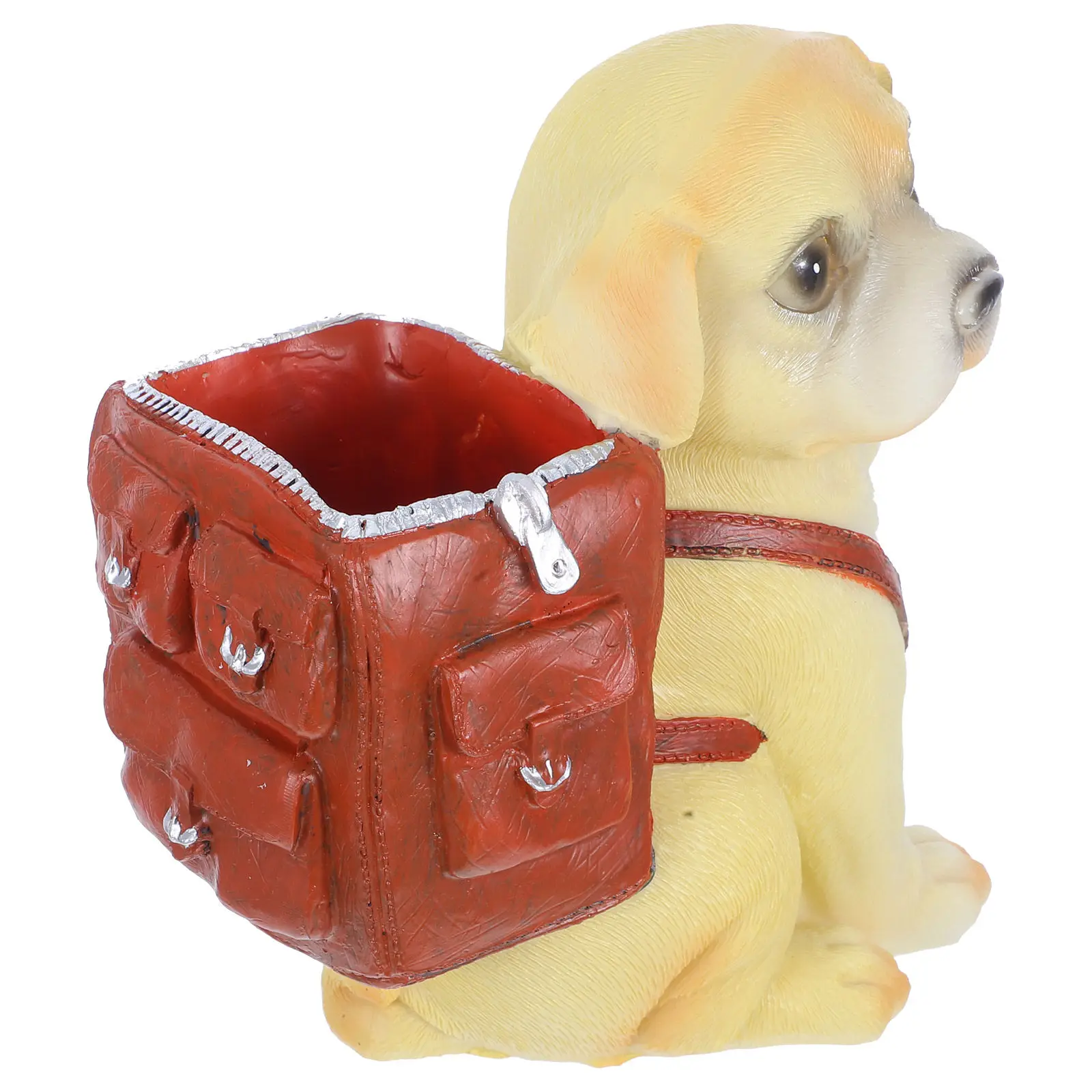 Resin Puppy Pen Holder Desk Accessory Cute Animal Pencil Organizer Fun Desktop Decor Creative Home Office Gift Unique Resin