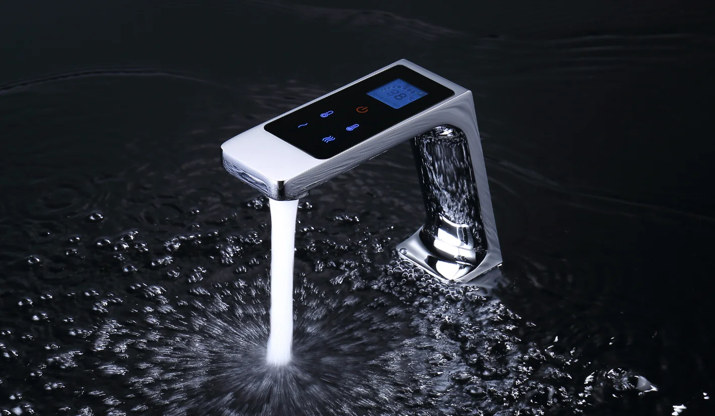 Picture 5: Matte black premium electronic thermostatic touch basin faucet