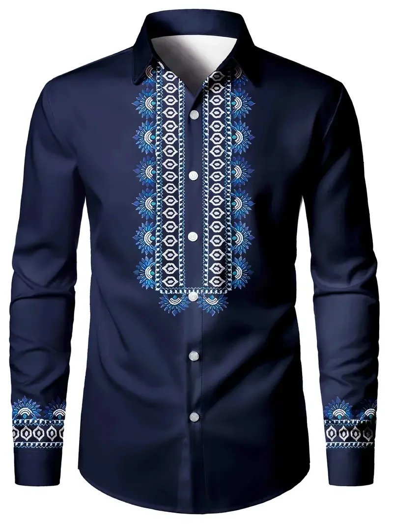 Men's Summer Shirt Beach Shirt  Long Sleeve  Hawaiian Holiday Clothing Pink Pattern Shirt New Collection