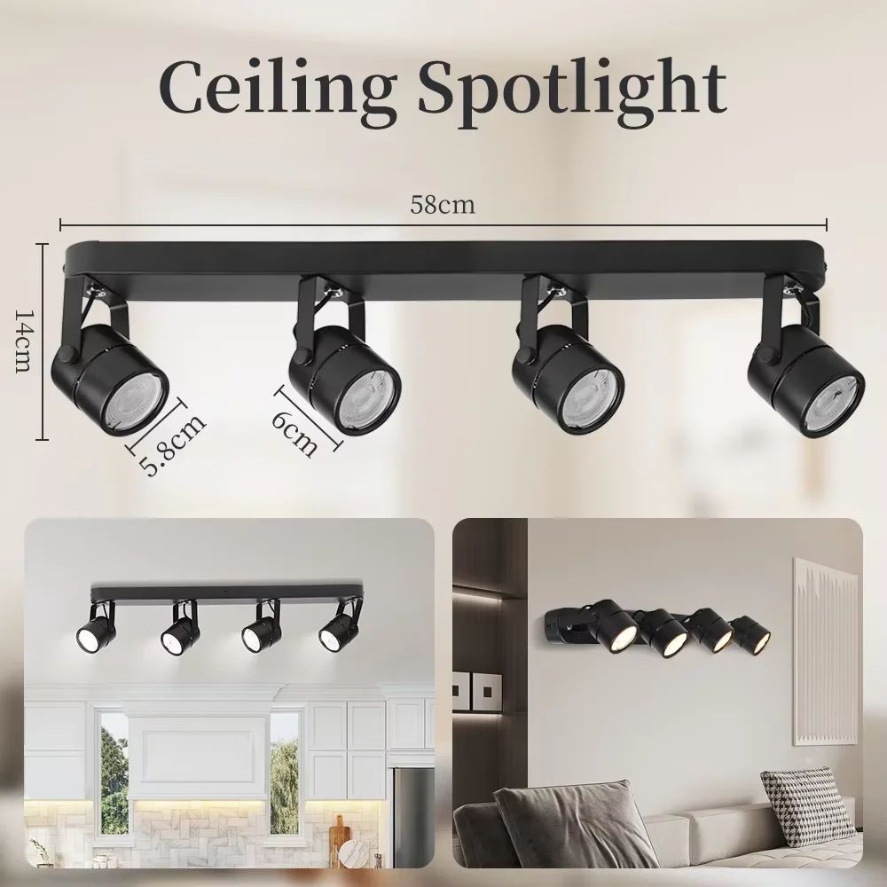 AC85-265V Spot Led Ceiling Light Replaceable GU10 Bulb Spotlight Led Bedroom Wall Lamp Corridor Bedroom Rotatable Track Lighting