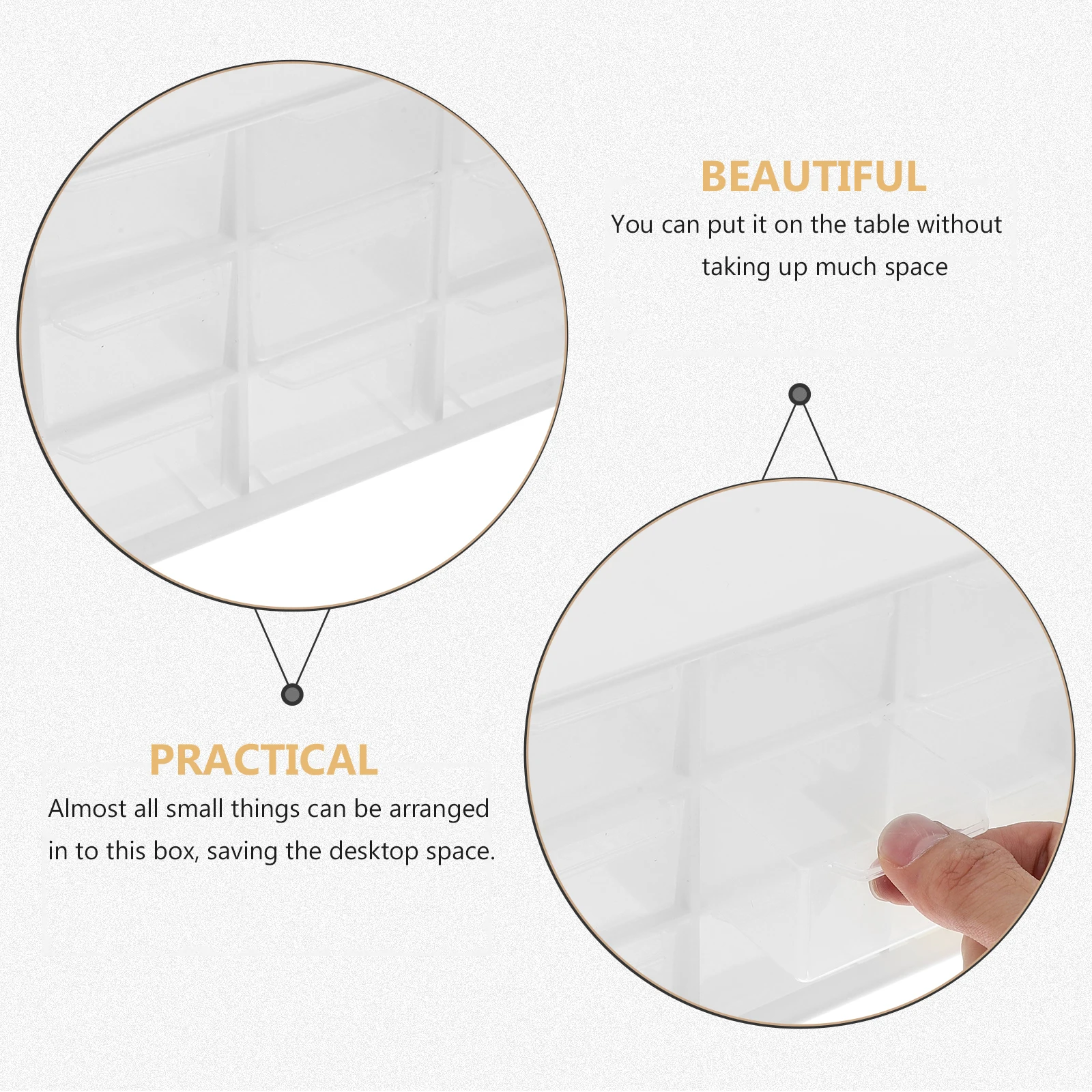 

2 Pcs Storage Drawers Unit Table Organizer Multi-layer Plastic Desk Stationery White Office