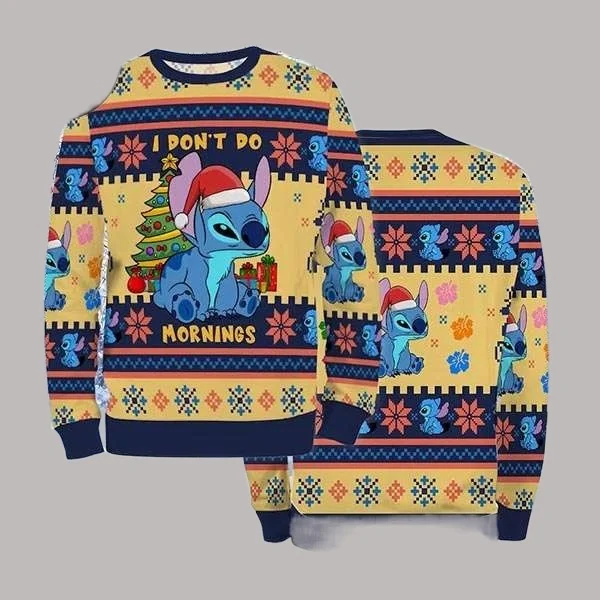 Осень/зима, серия Микки/Минни с героями мультфильмов Диснея, рождественское уродливое платье, уличная женская толстовка большого размера с круглым вырезом для взрослых