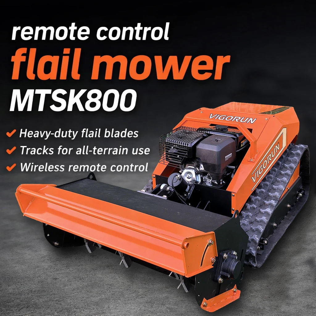 Cordless Remote Control Zero Turn Mower with Flail Blades Industrial Grade Agricultural Tool MTSK800 Featuring Free Spare Parts