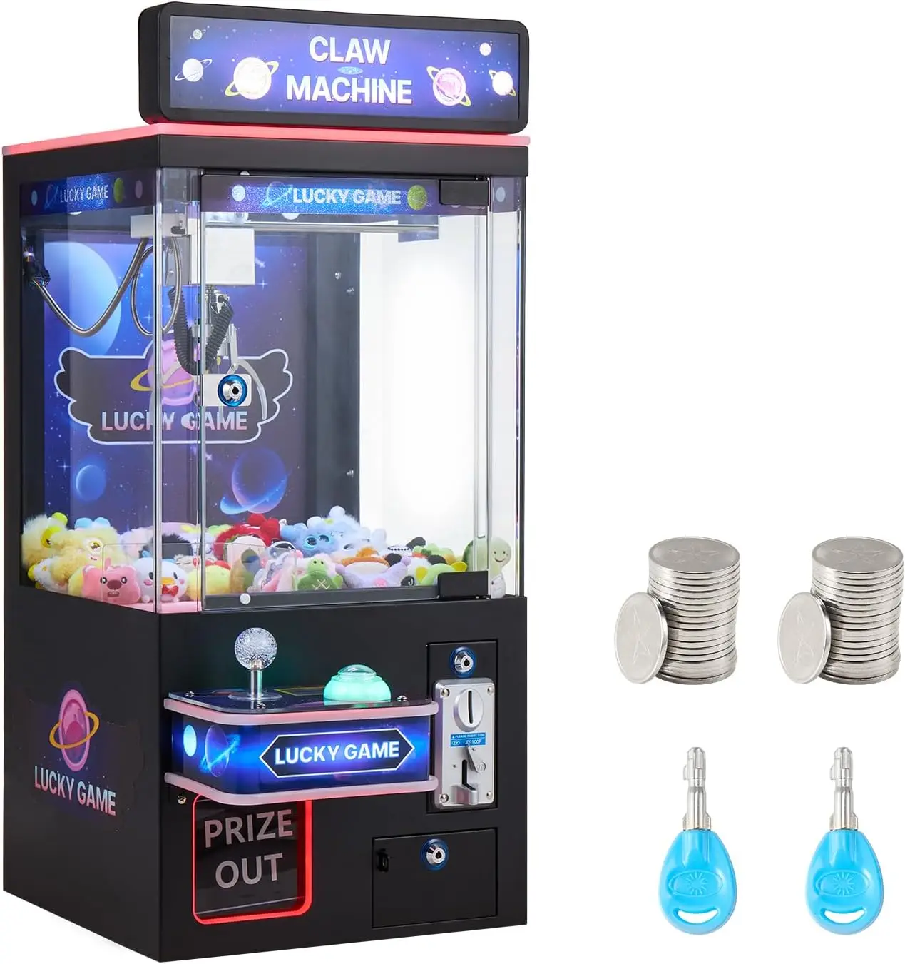 

VEVOR Claw Crane Machine, Medium-Sized Arcade Game Machine with Light & Sound, Adjustable Steel Claws, Precise Toy Candy Grabber