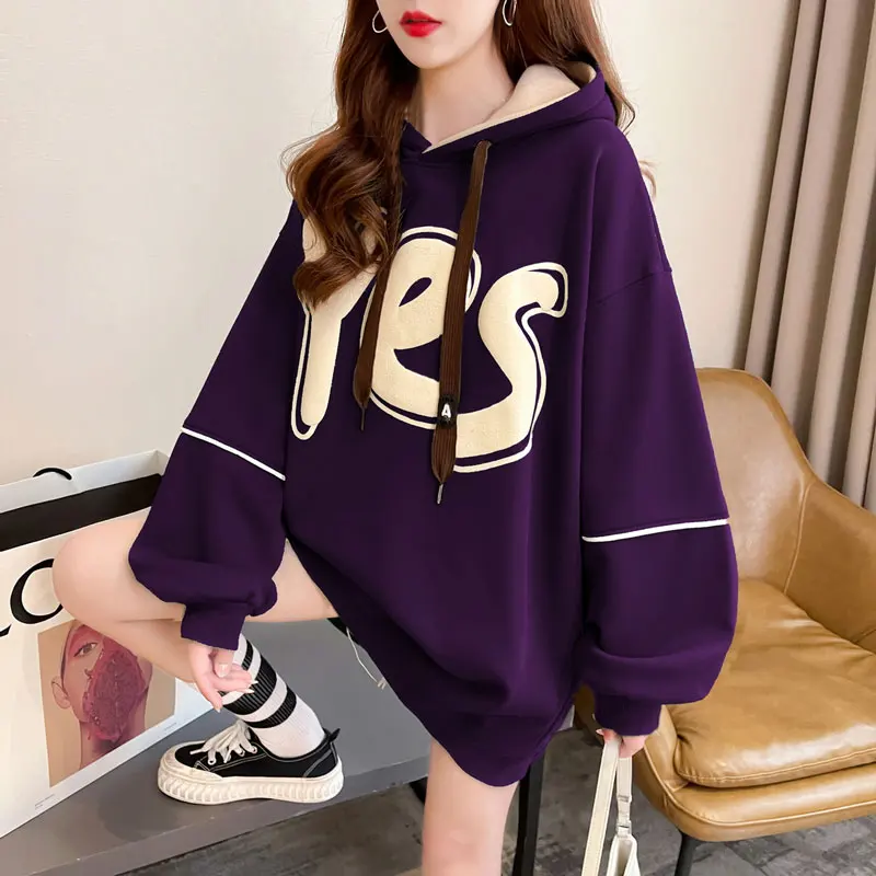

Милые толстовки с капюшоном Y2K, женские офисные модные женские Cotone премиум-класса, повседневные манжеты, шерпа, молодежная одежда с абстрактными надписями