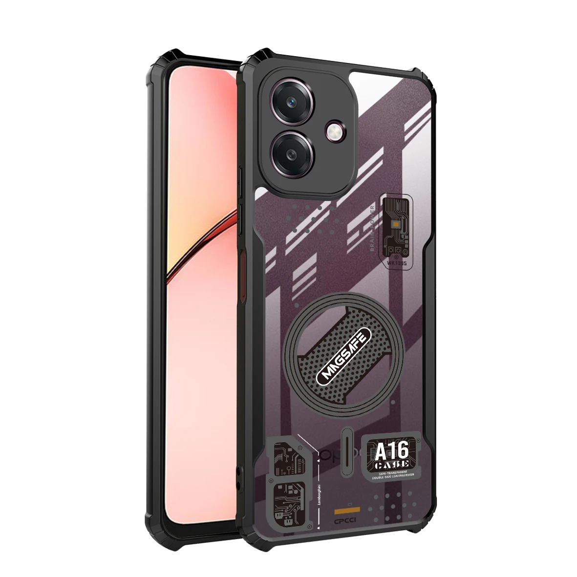 [Ready Stock]For OPPO A3i A3X A3 Pro A1S A1i A1X A1 Pro A2X A2 Pro 4G/5G Shock Fall Prevention Transparent Case Pattern No.45