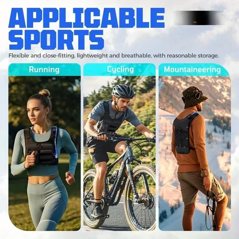 Chaleco Ligero para Correr, Senderismo, Actividades al Aire Libre, Maratón, Ciclismo, Sin Bolsa de Agua