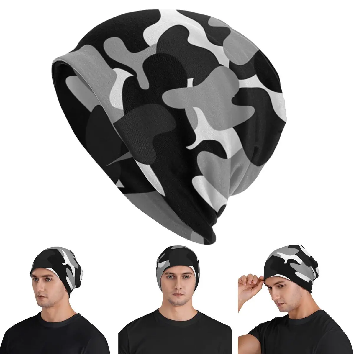 

Camouflage Pattern Military Army Background Camo Skullies Beanies Hats Warm Autumn Cap Knitted Bonnet Caps for Men Women Adult
