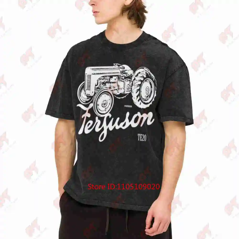 Fergusons TE20 Scripts And Illustrations Vintage Washed Tee Pure Cotton T-Shirt
