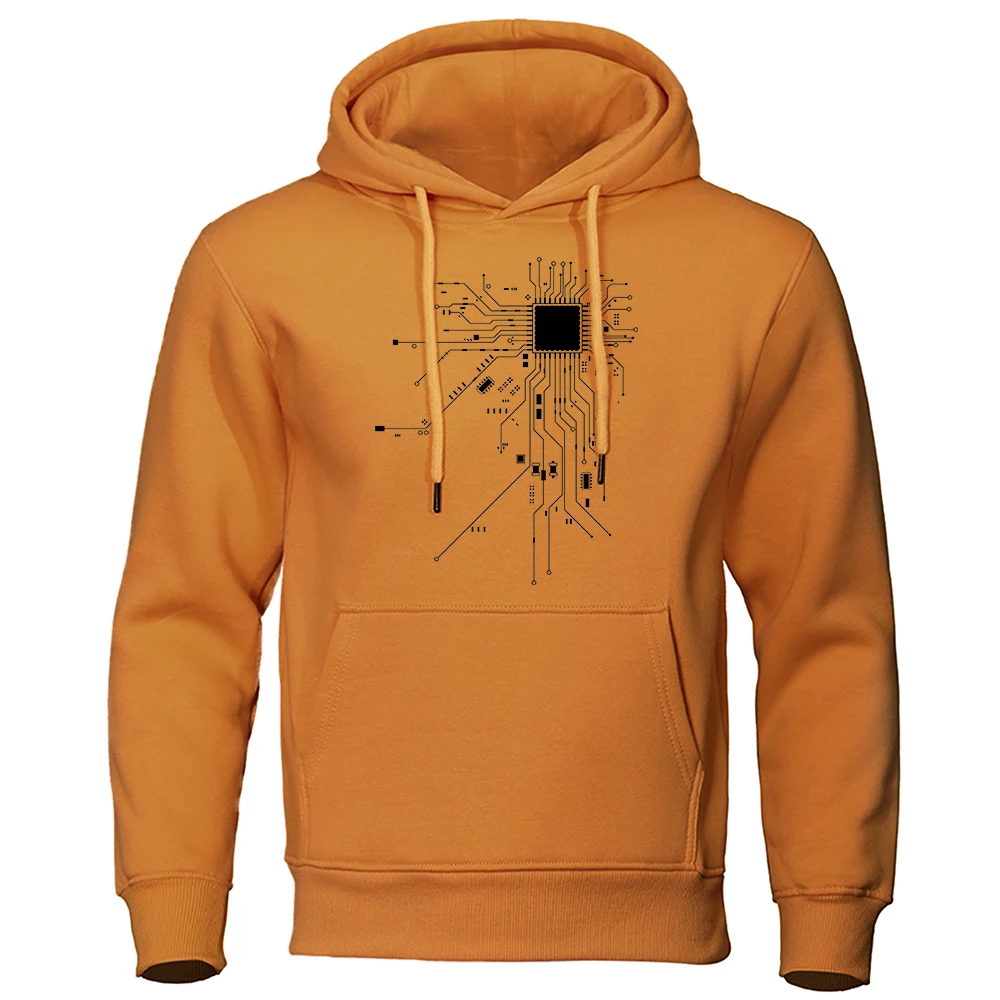 CPU Processor Circuit Diagram Hoodie Men Autumn Fleece Pullovers Men\'s Funny Tops Fashion Coat Homme Casual Unisex Clothing C99