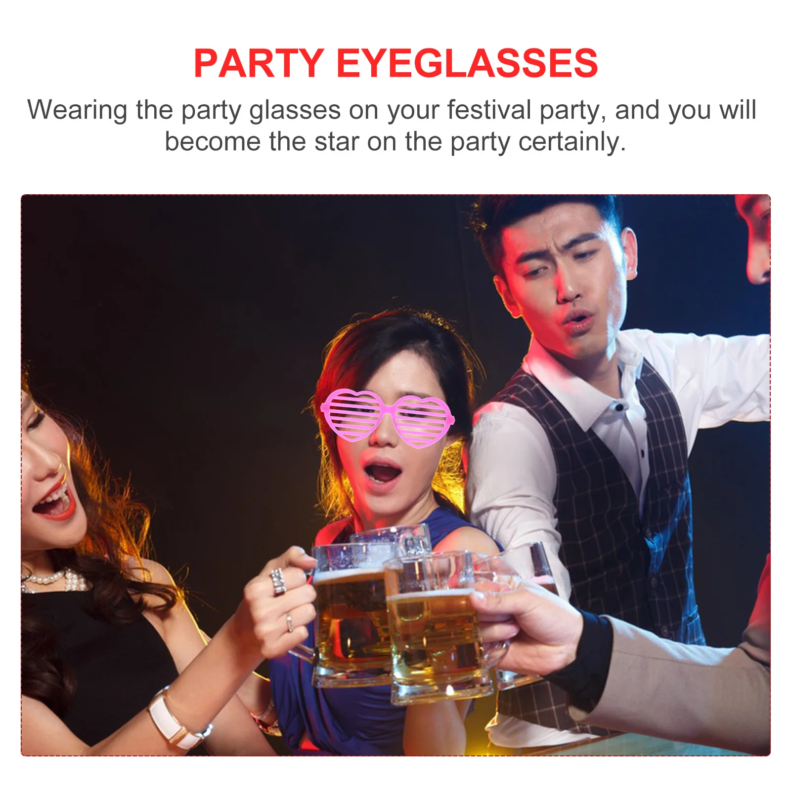 

12Pcs Party Heart Glasses Stylish Eyewear Valentine Theme Photo Prop Novelty Eyeglasses for Adults Party Eyeglasses