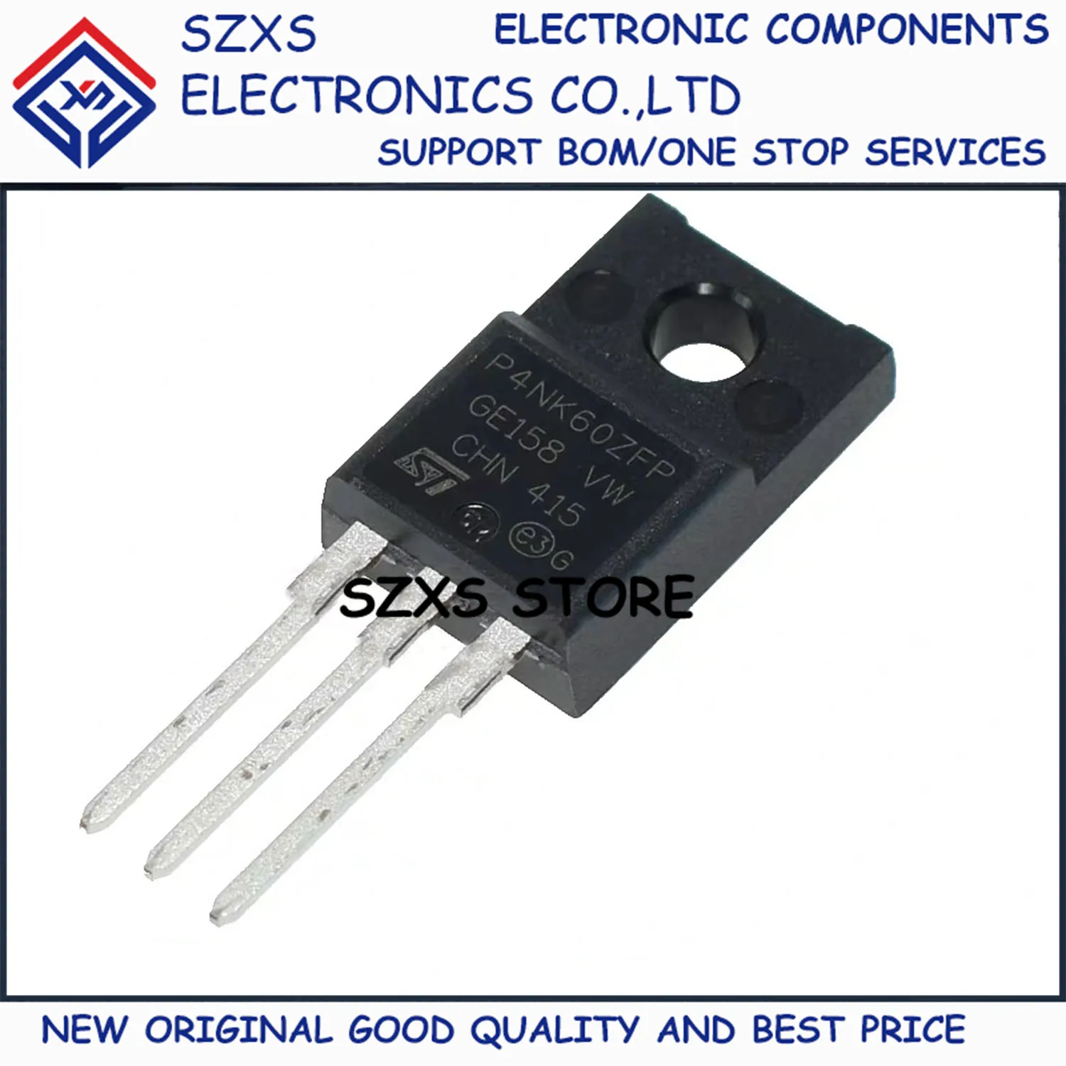 

New Original 10Pcs STP4NK60ZFP P4NK60ZFP TO-220F 600V 4A MOSFET Field Effect Transistor In Stock Good Quality