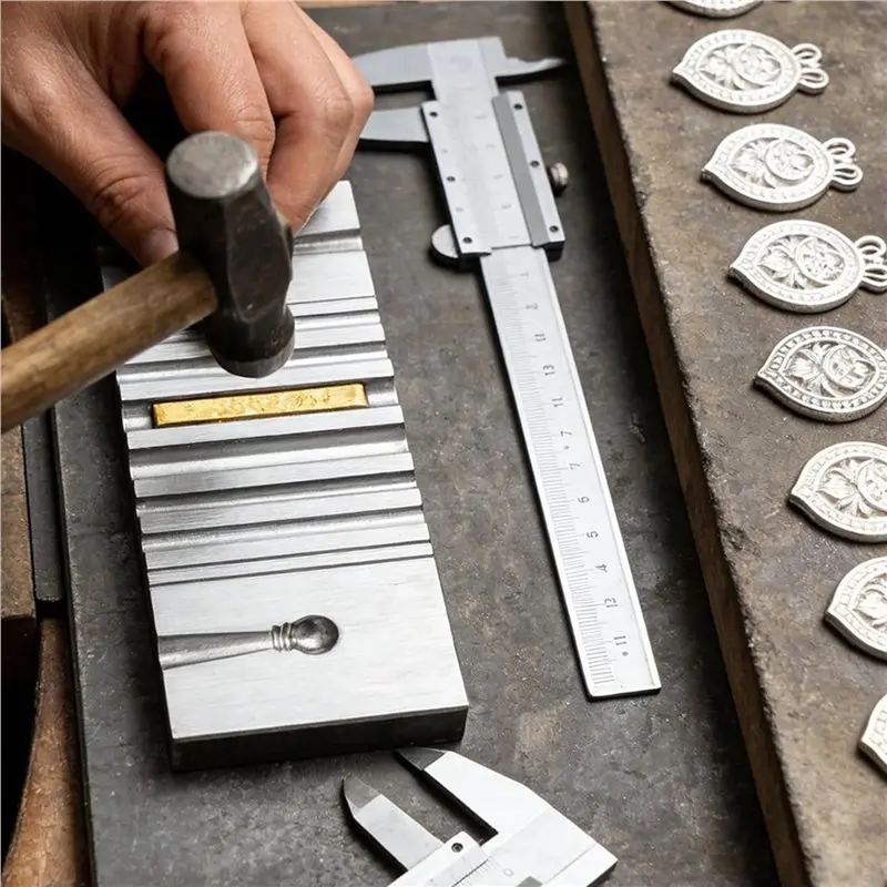 CQMF-Iron Bench Tool With Precise Channels- Swage Block For Metal Forging Used In For Jewelry Crafting