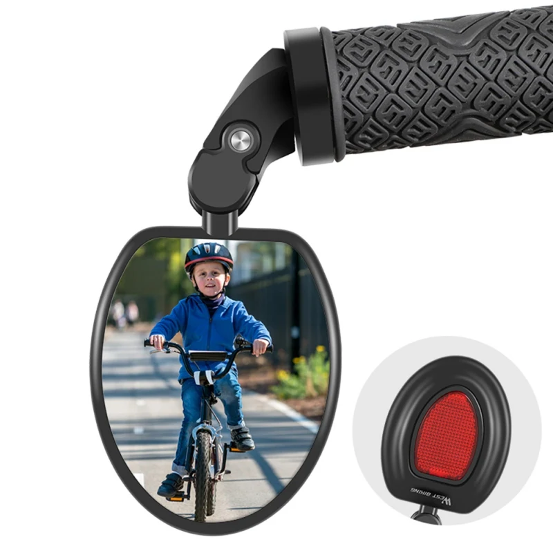 West Bicycle Rearview Mirror Mountain Bike Road Car Foldable Rearview Mirror Anti-collective (with Reflective Sheet)