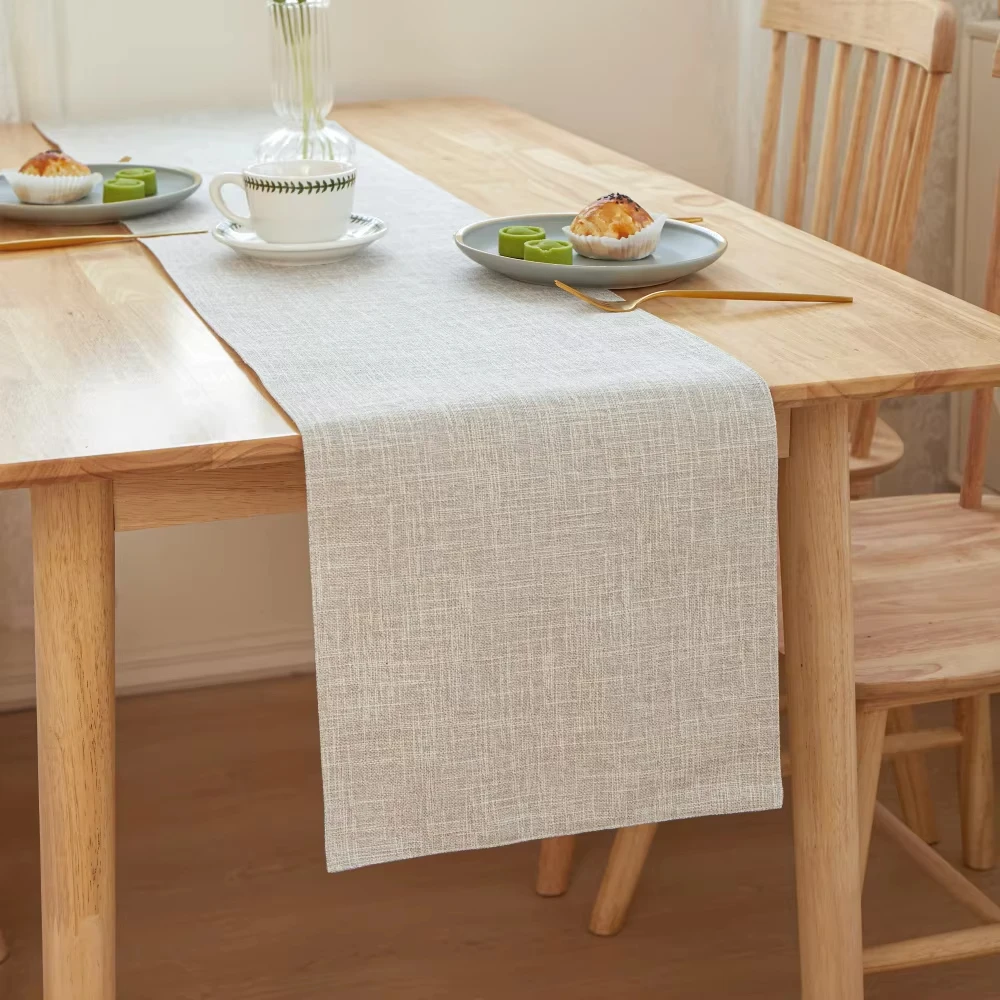 VIKAMA Linen Table Runner Rectangle Table Runners Modern Decor For Wedding Holiday Party Daily Use Dining Table Home Decoration