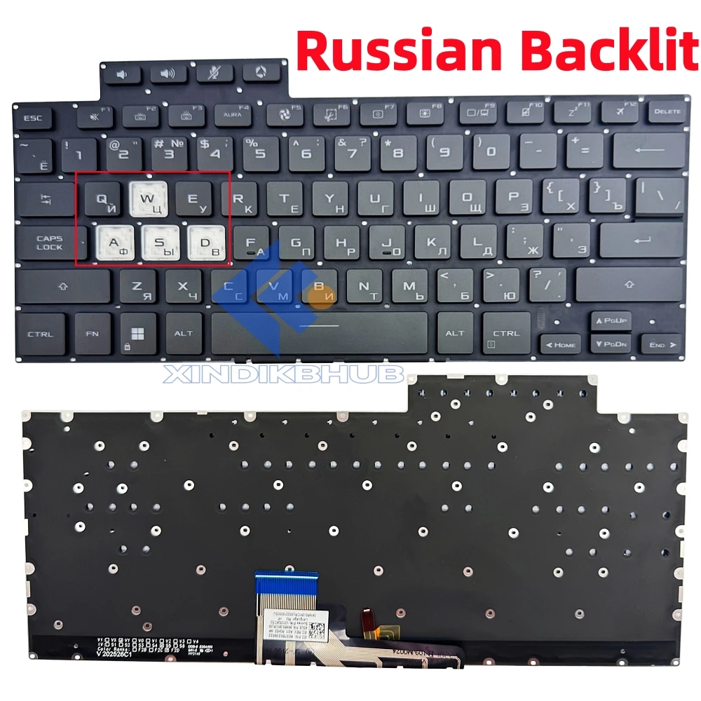 XIN-Russian Backlit Keyboard for ASUS TUF Dash F15 FX516 FX516P FX516PR FX516PM FX516PC FA516 TUF516PM TUF516PR TUF516PE