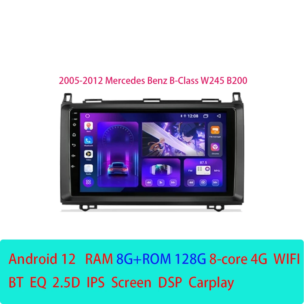 

Android 12 Car Radio For Mercedes Benz B-Class W245 B200 2005-2012 Carplay 4G Multimedia Video Player