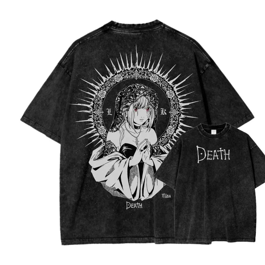Death Note Misa Amane Theme Double-Sided T-Shirt, Dark Religious Style Illustration + 
