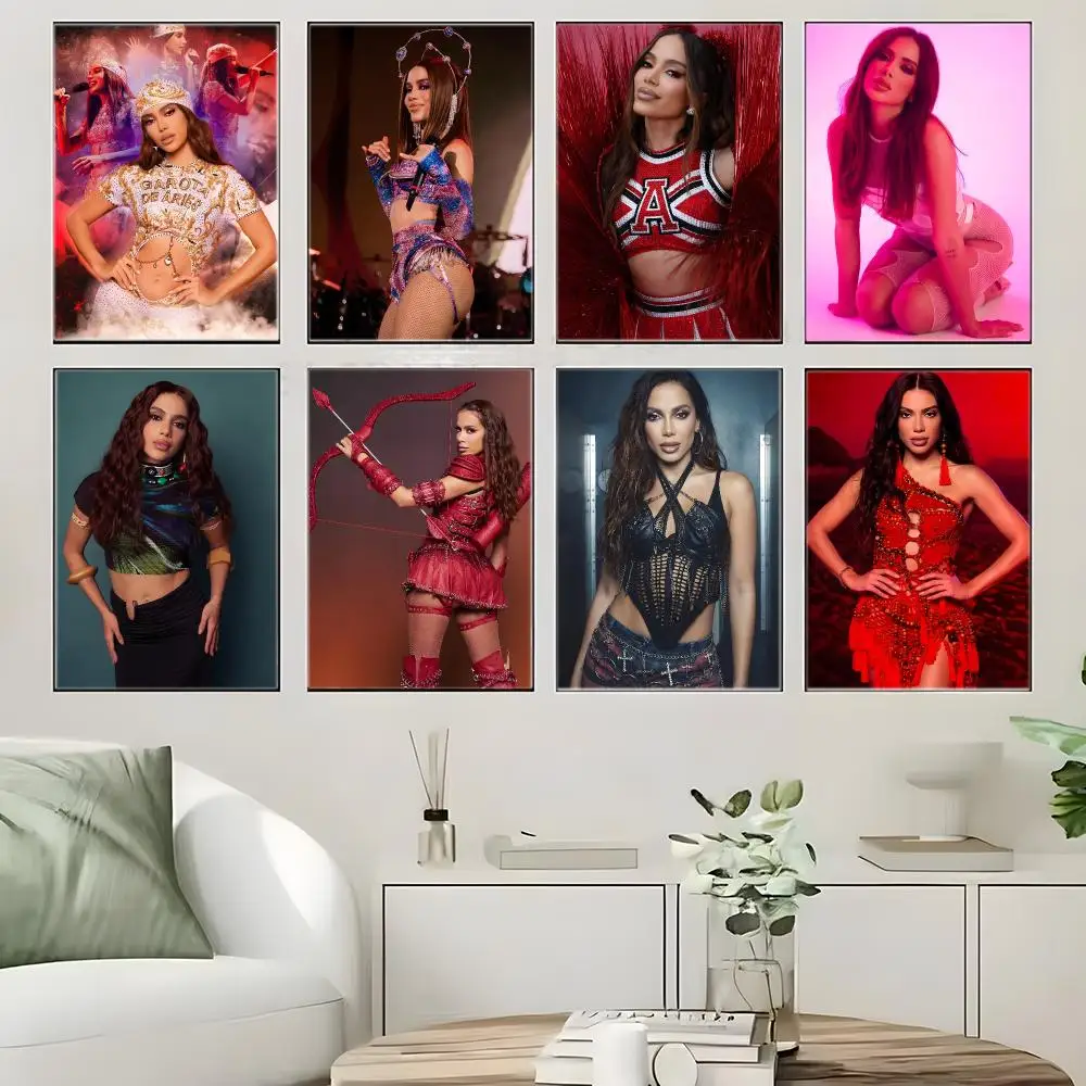 Brazilian Singer A-Anitta Poster  Self-adhesive Art Waterproof Paper Sticker Coffee House Bar Room Wall Decor