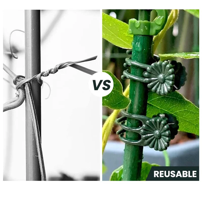 

300PCS Orchid Clips Plant Support Clips, Secured Plastic Plant Clip Garden Tomato Plant Support Stems Vine Fixing Clips Durable