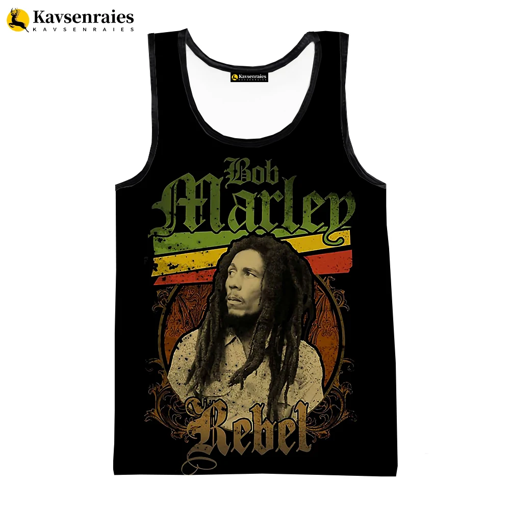 Bob Marley 3D Gedrukt Tank Tops Herenkleding Mouwloze Shirts Hip Hop Harajuku Streetwear Oversized Tops Tees Ropa Hombre