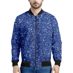 Fashion Glitter(Not Real) Pattern Jackets Trend Personal Mens 3D Printed Sweatshirts Loose Streetwear Catch Eyes Bomber Jacket
