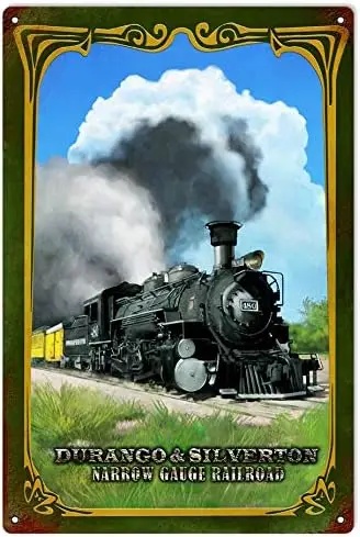 Durango and Silverton Narrow Gauge Railroad 8x12 Inch Wall Decor Retro Tin Sign Travel sign