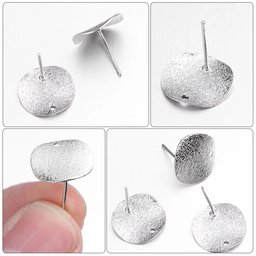 

30Pcs Round Alloy Earring Base Setting Blanks Lightweight DIY Jewelry Making Accessories Earring Crafts Ear Tray