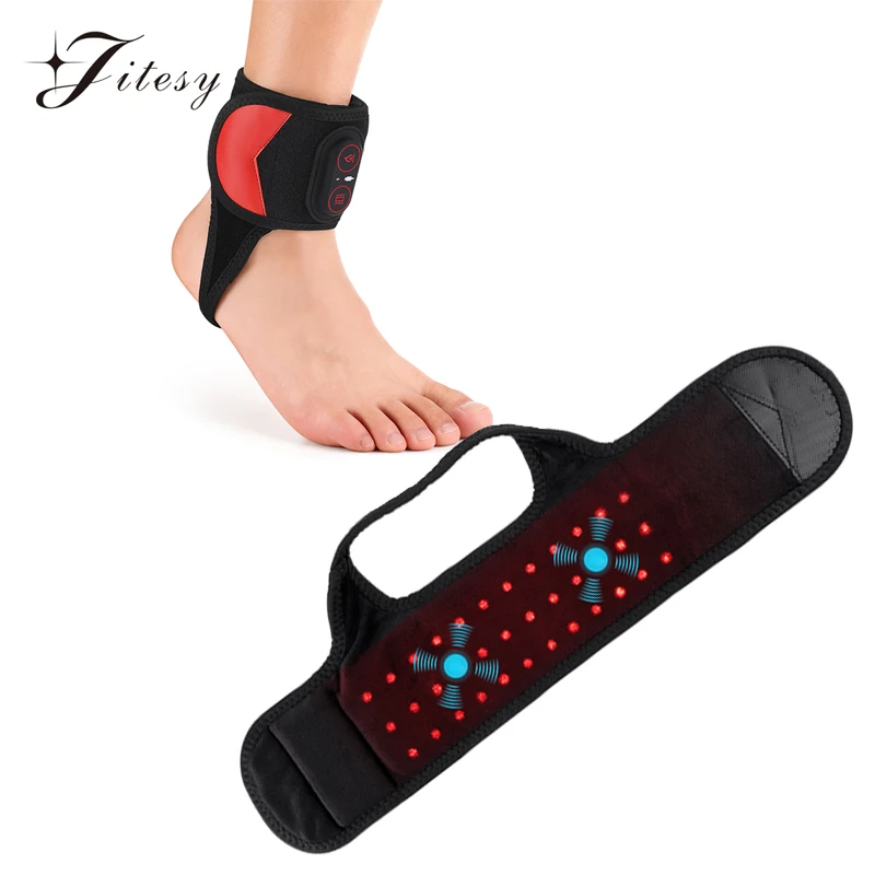 Electric Red Light Ankle Massager Wrap 36PCS LEDs 660 850nm 3 Modes Vibration Foot Protection Support Brace Massage Ankle Gurad Belt Feet Health Relief Care Tool