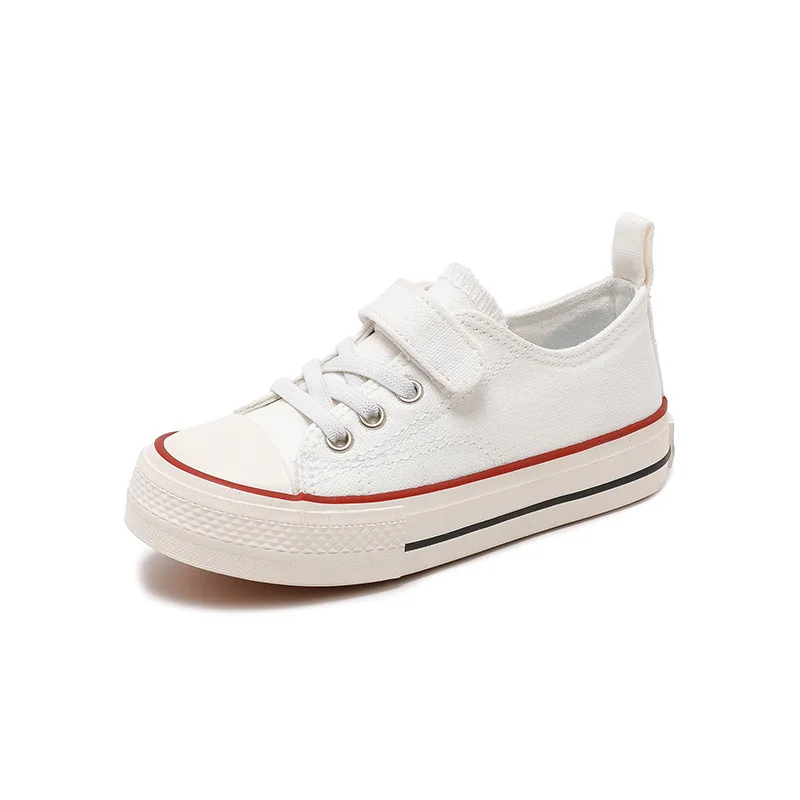 Children Canvas Shoes 2024 New Low Top Kids Tennis Shoes Boys White Shoes Fashion Casual Sneakers Girls Running Shoes Size 25-37