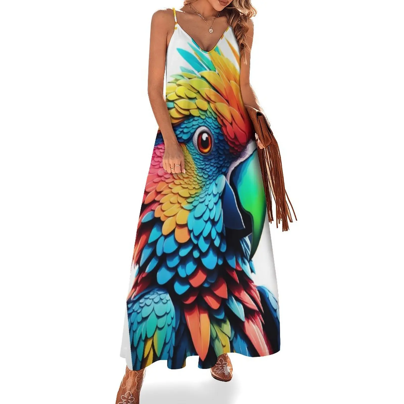 

Parrot Sleeveless Dress prom dress 2025 dress women elegant luxury