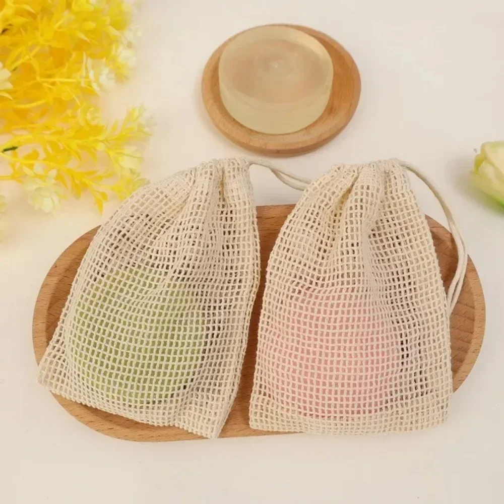 1/10PCS Hangable Soap Net Bags Hand-Made Pure Cotton Soap Foaming Mesh Bags Body Deep Cleaning Bubble Helper Bathroom Supplies