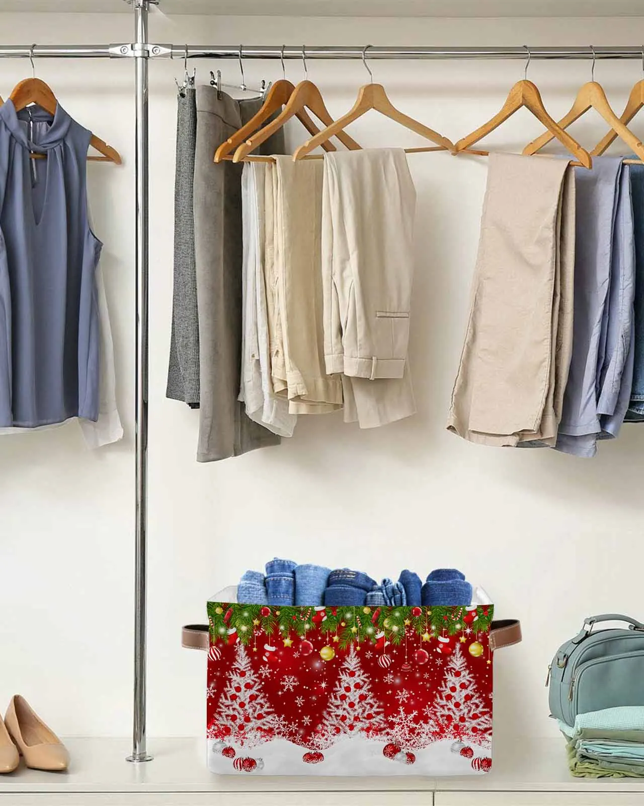 

Christmas Tree Christmas Snowflakes Waterproof Laundry Basket Folding Clothing Storage Basket Kids Toys Organizer Storage Bucket