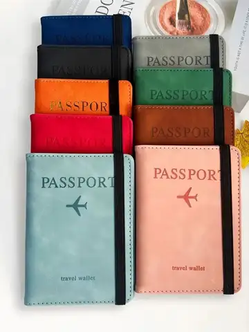 Women Men RFID Vintage Business Passport Covers Holder Multi-Function ID Bank Card PU Leather Wallet Case Travel Accessories