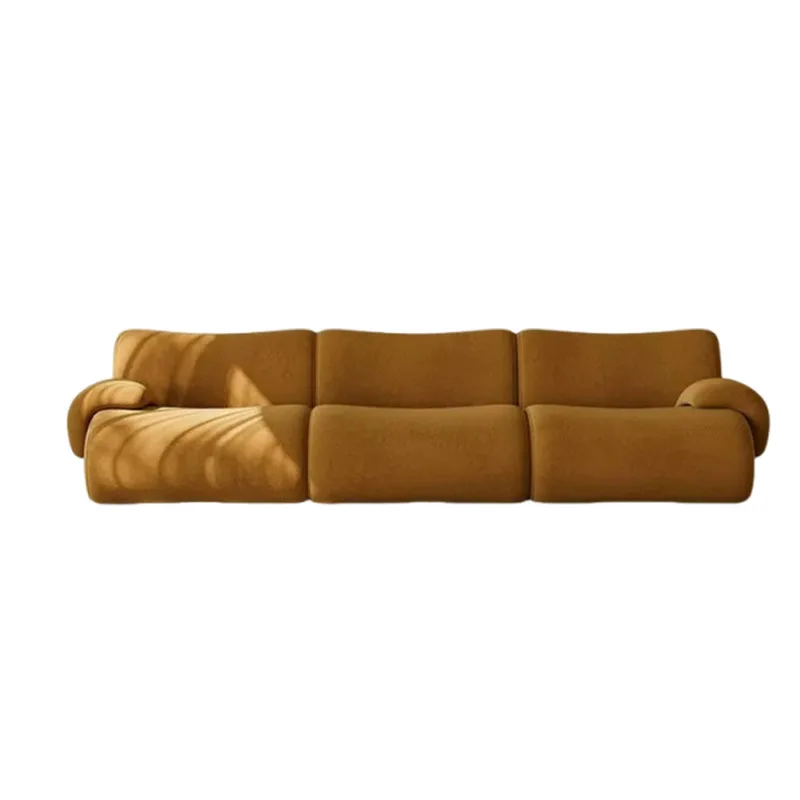 French compressible module sofa, simple lamb wool fabric, living room combination module