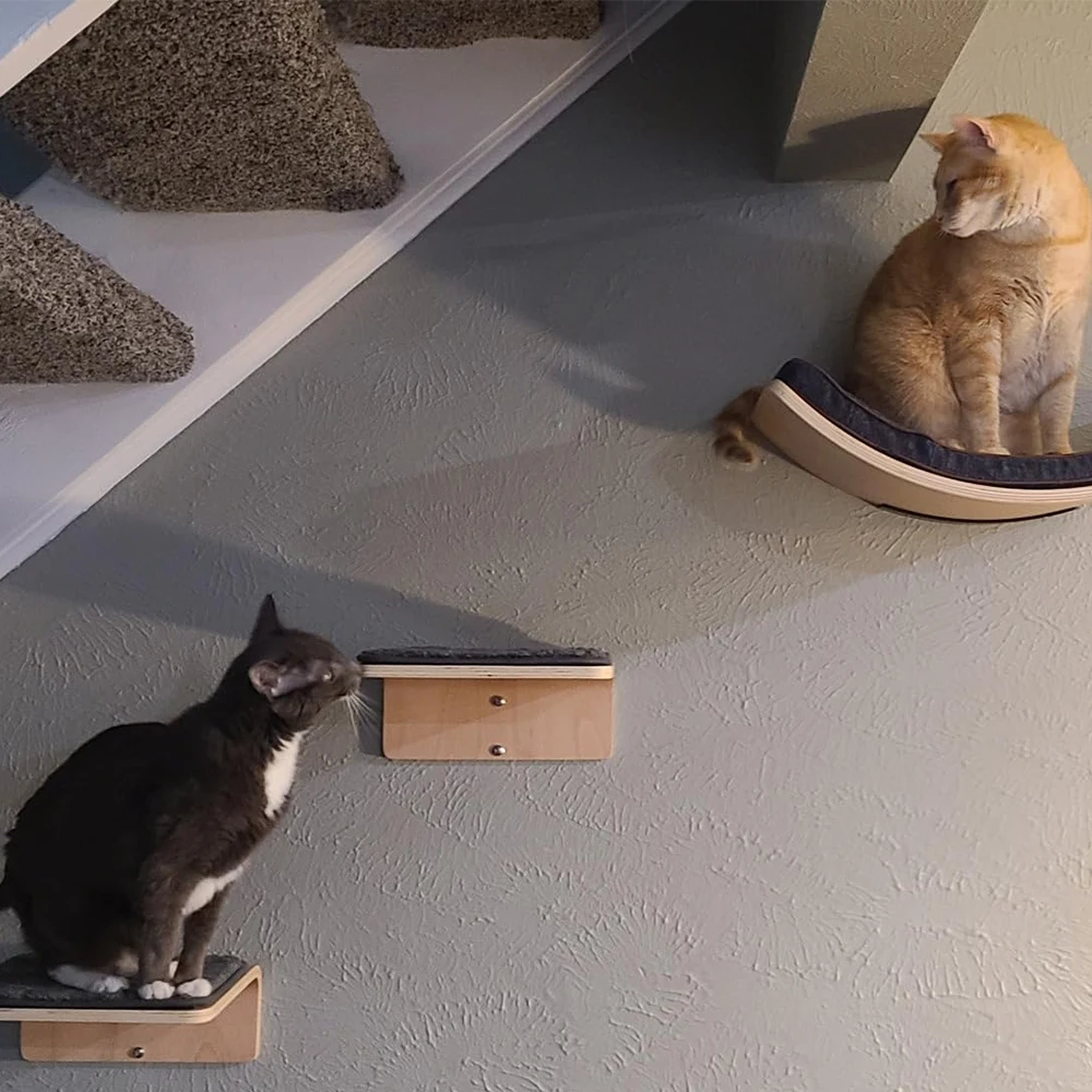 Cat Wall-mounted Cat Climbing Frame Indoor Four-step Cat Climbing Hammock Sisal Grinding Claw Cat Scratching Post Pet Furniture