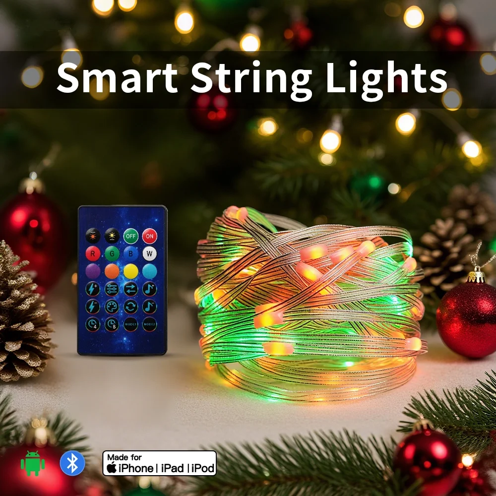 

Умные гирлянды «сделай сам», музыкальный ритм, свет для смешивания цветов для iDeal, светодиодное управление приложением для IOS Android, Bluetooth, GPS, автоматическое подключение