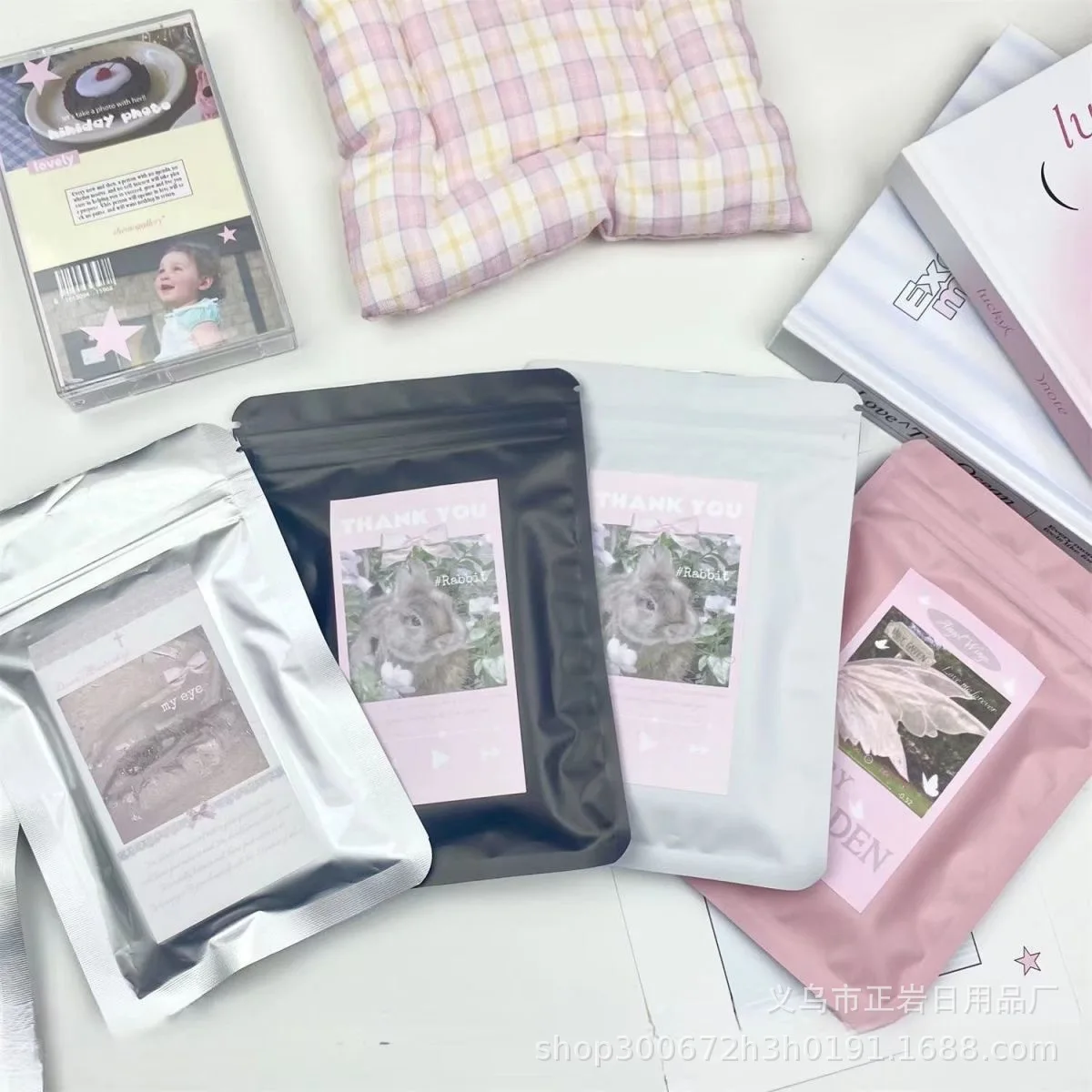 150pcs Color Self Sealing Bag Frosted Double-sided Opaque Blind Bag Small Card Packaging Jewelry Sealed Packaging Bag Collection