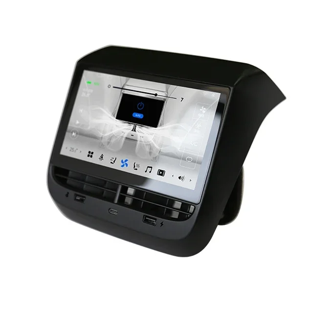 

For Tesla Model 3 Y 7" Rear Entertainment Control Display Touch Screen Air Conditioner Control Multimedia Player Carplay