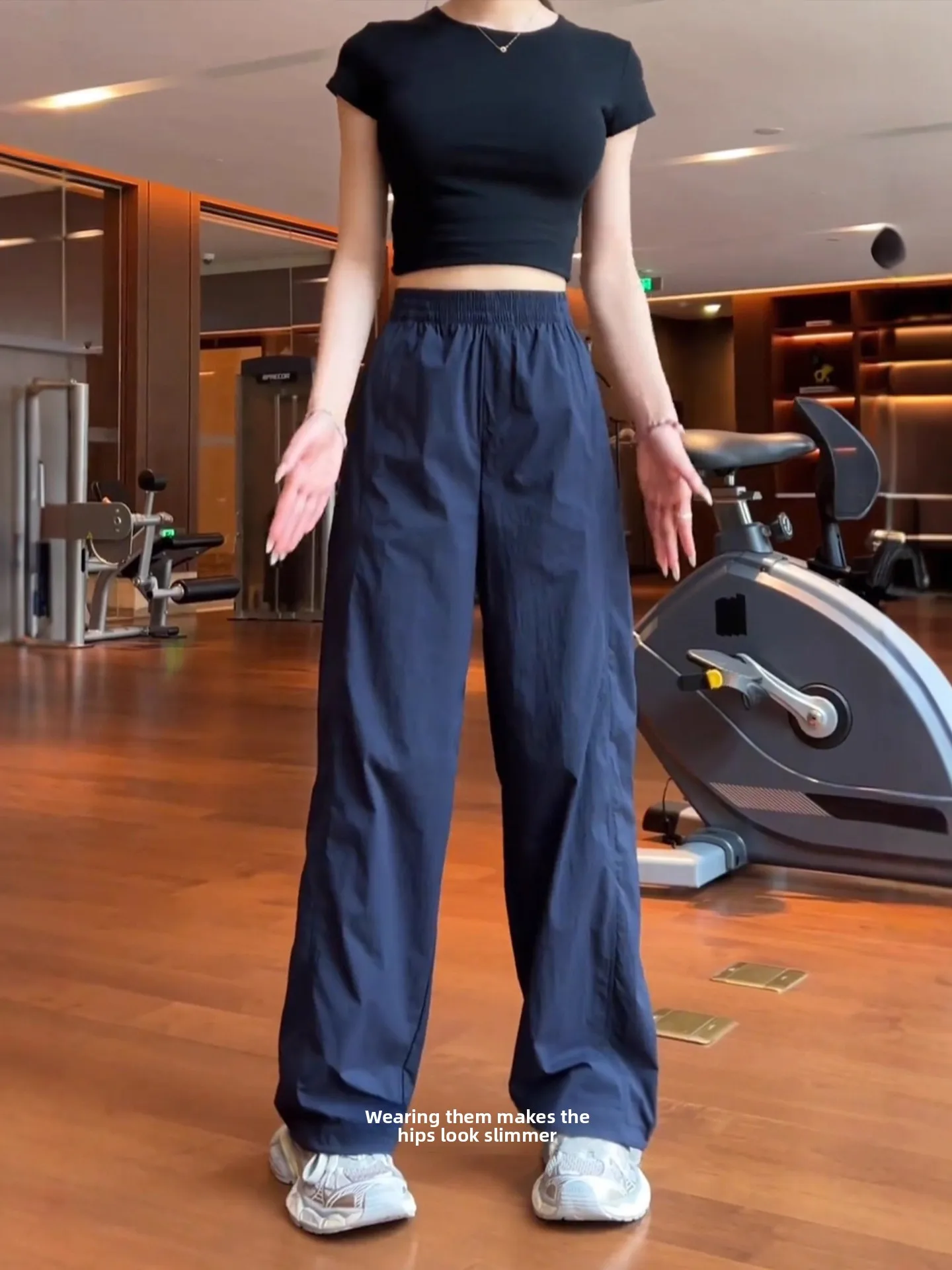 

High Waist Wide Leg Workwear Pants Women's plus Size Loose Slimming Trendy Qui Dry Straight Casual Trousers Korean Sle