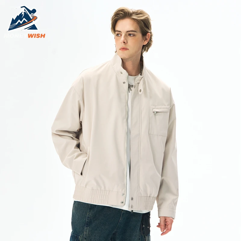 

MONEYWISH Men's Jacket 2025 Spring Autumn New Casual Fashion Loose Breathable Work Jacket Outdoor Simple Versatile Men's Jacket