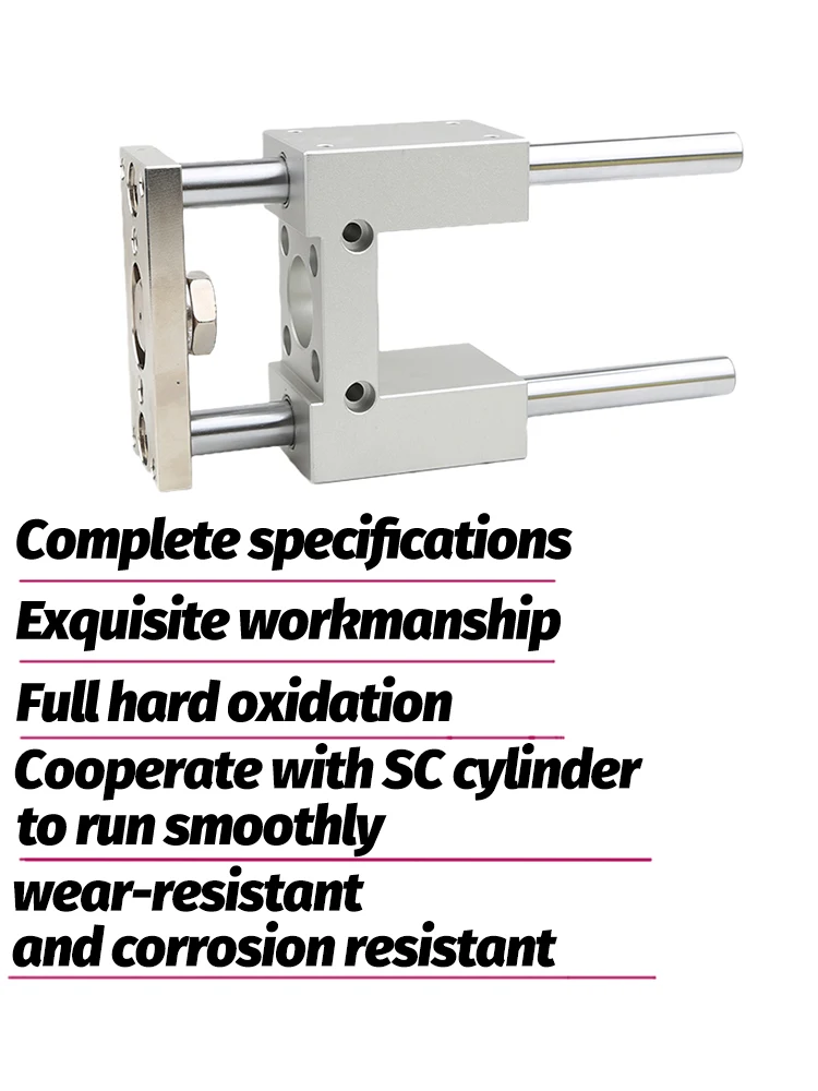 SC Standardzylinder Drei-Achsen-Drei-Führungs-Zylinder Führungsrahmen Pneumatischer Führungsständer SC32 40 50 63-50 75 100 200 300 400 500 – Detail 3