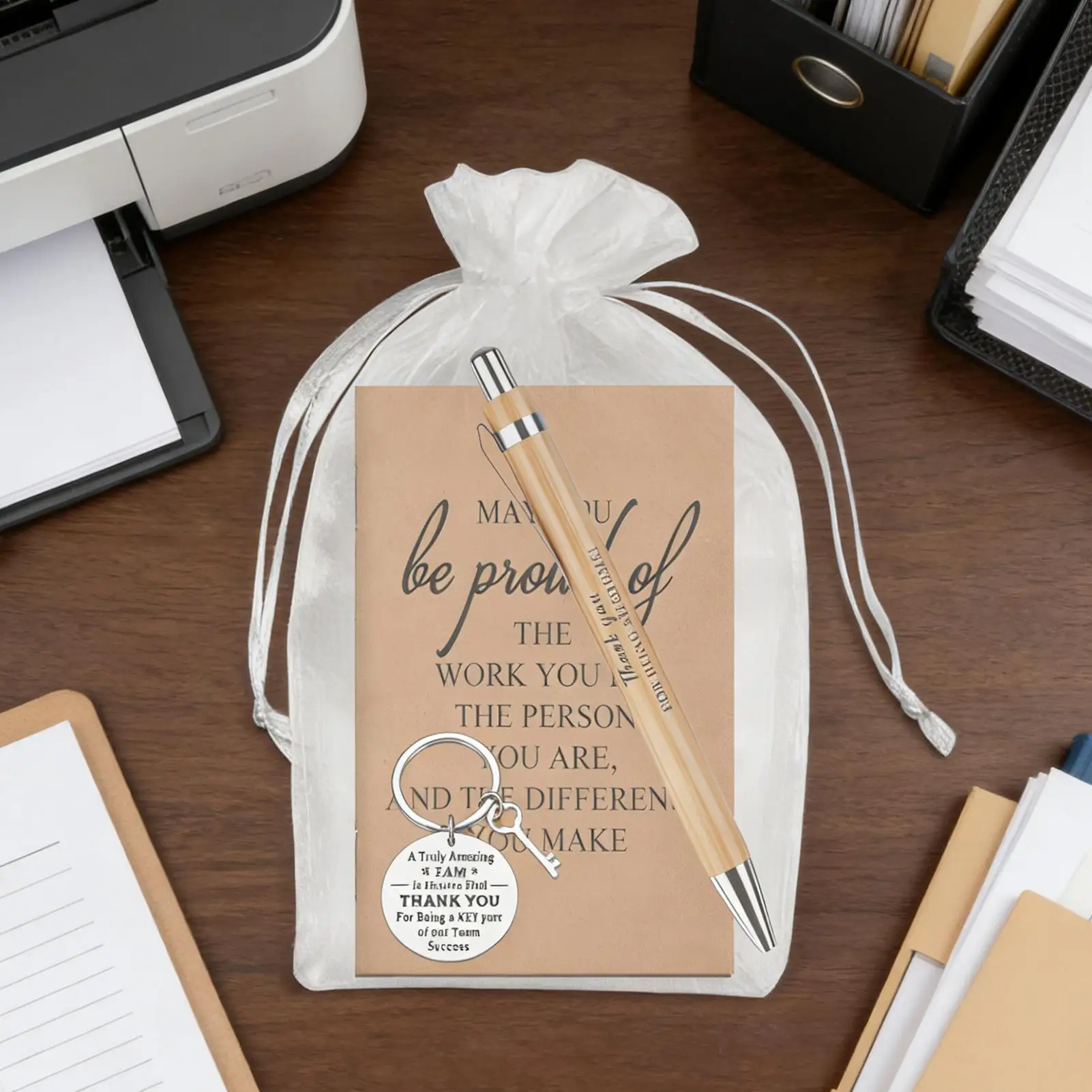 

Appreciation For Staff Motivational Keychain With Notebook And Pen May You Be Proud Of The Work You Do For Office Coworkers