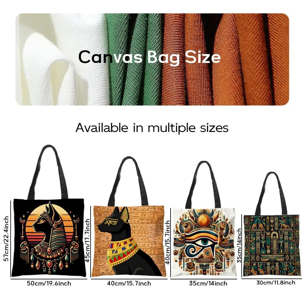 Storage Bags Canvas Shoulder Bag for Boys Girls Anime Crossbody Bags Students Handbag Retro Culture Ancient Egyptian Art