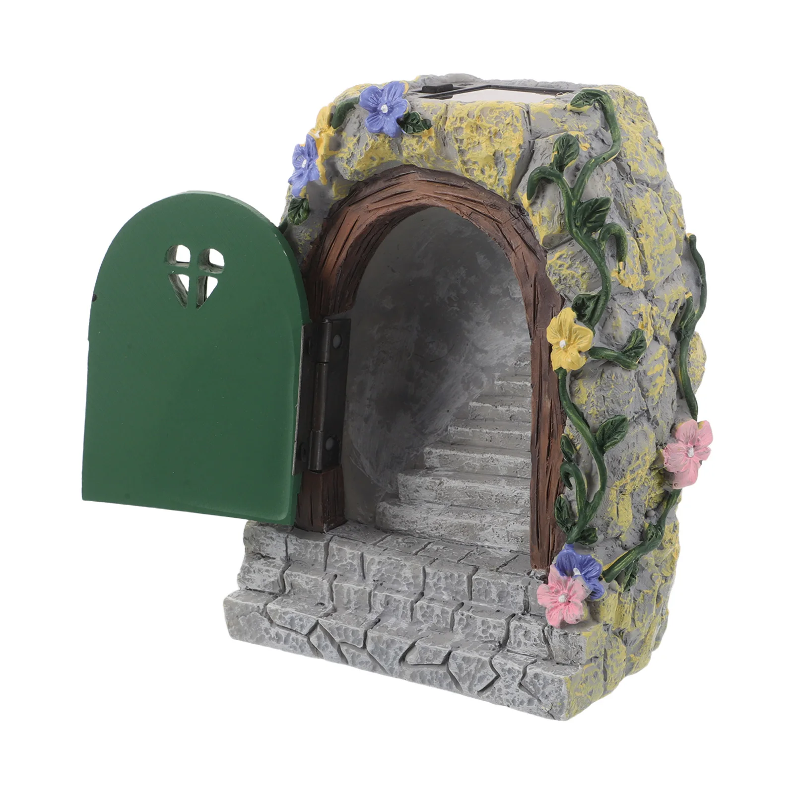 

Creative Resin Garden Miniature Gate Ornament Night Light For Outdoor Yard Patio Decoration Weather Resistant Mini House Door