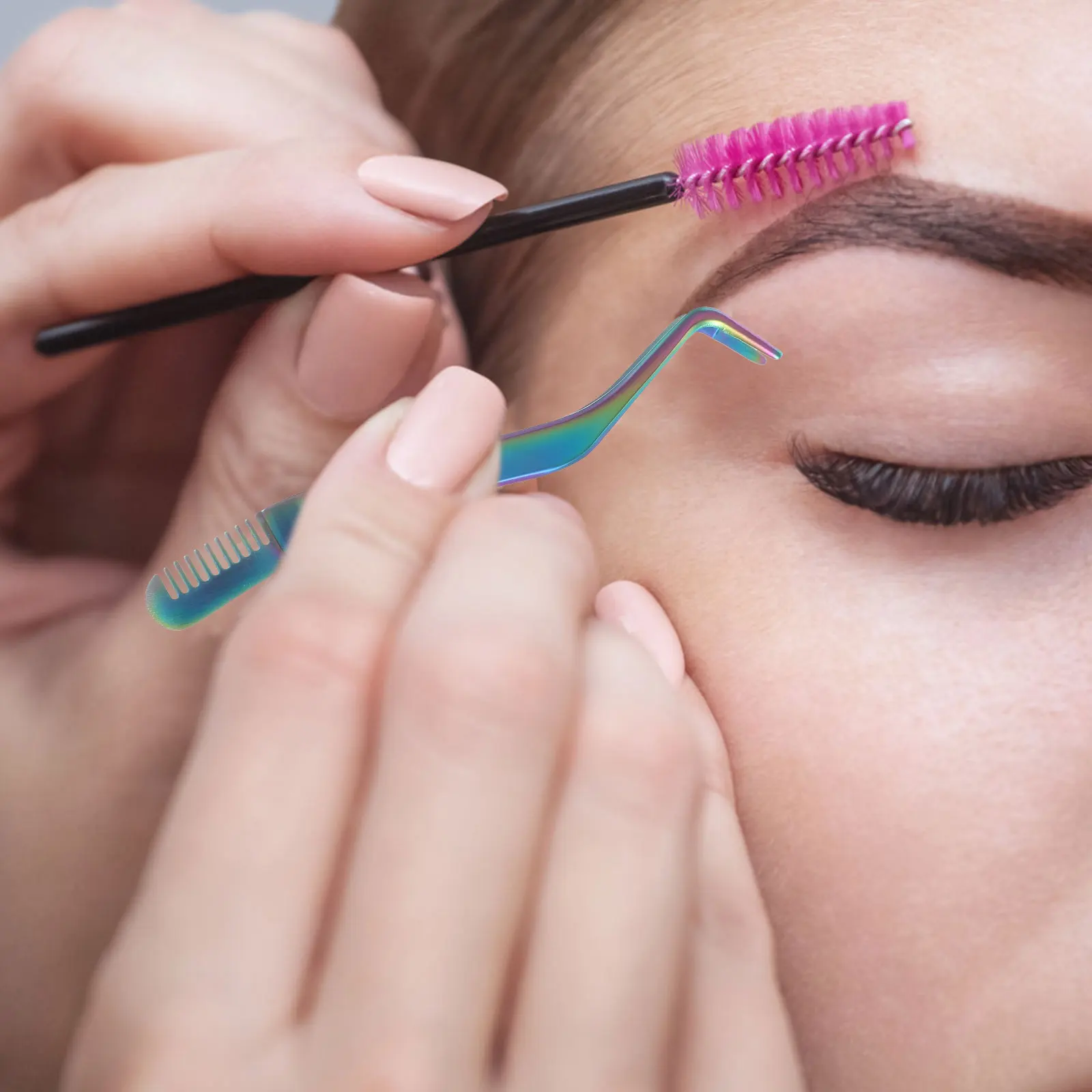 2-in-1 wimperpincetkam roestvrijstalen precisietip voor valse wimpertoepassing verlenggereedschap professionele make-upartiesten