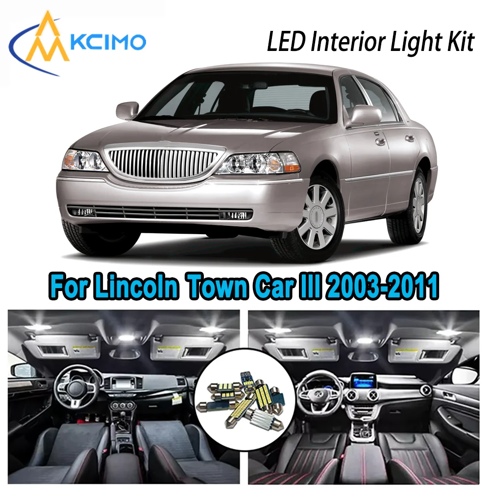 

High-Quality LED Interior Kit for Lincoln Town Car III 2003-2011 2004 2005 Premium Error-Free Dome Map Trunk Automotive Lamps