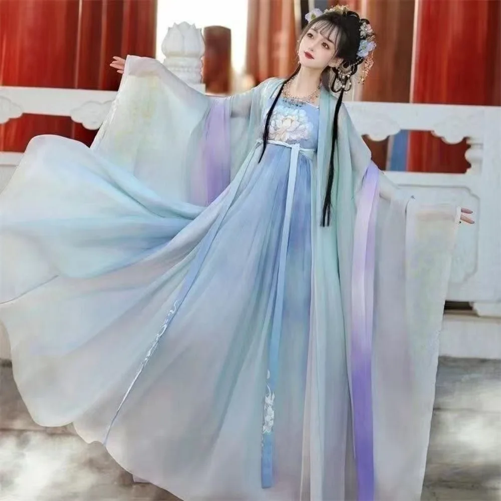 فستان حفلة عتيق مطبوع على الطراز العرقي فستان هانفو أزياء تنكرية ملابس صينية تقليدية لملابس النساء #2