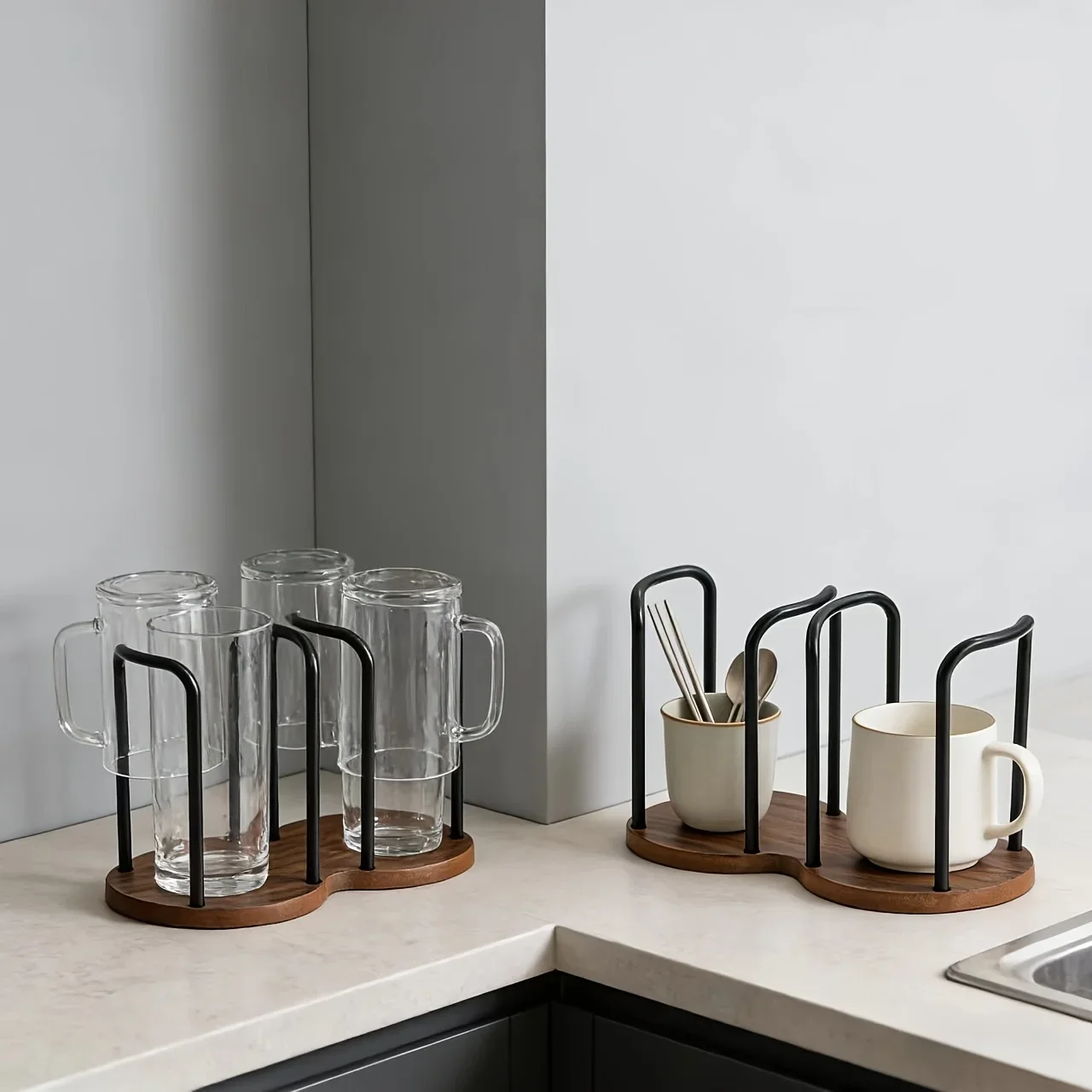 Einweg-Becherhalter, multifunktionaler Kaffeetassen-Organizer, Desktop-Teetassen-Aufbewahrungsregal, Tischdekor-Ständer für den Einsatz auf der Arbeitsplatte zu Hause – Detail 21