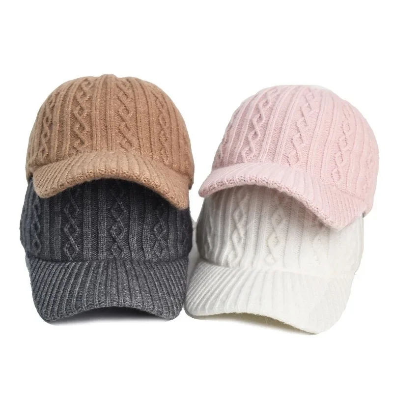 2023 New Fashion Fluffy Baseball Cap for Men and Women Knitted Warm Winter Solid Color Casual Elegant Hairy Fluff Hat Gorras